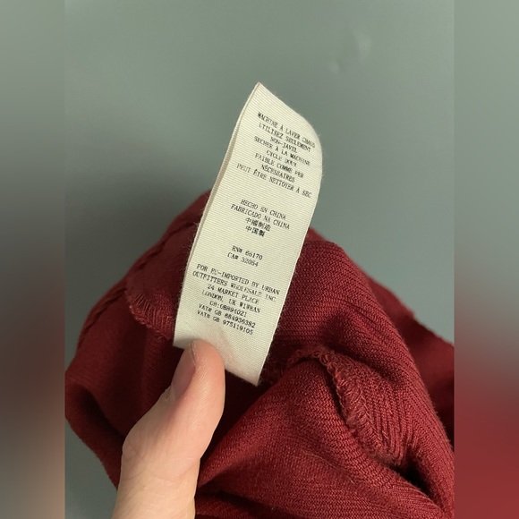 Free People Burgundy Wide Leg Pants Womens Size 4 - Picture 4 of 4